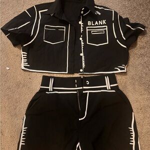 AKIRA Black and White Two-Piece Set